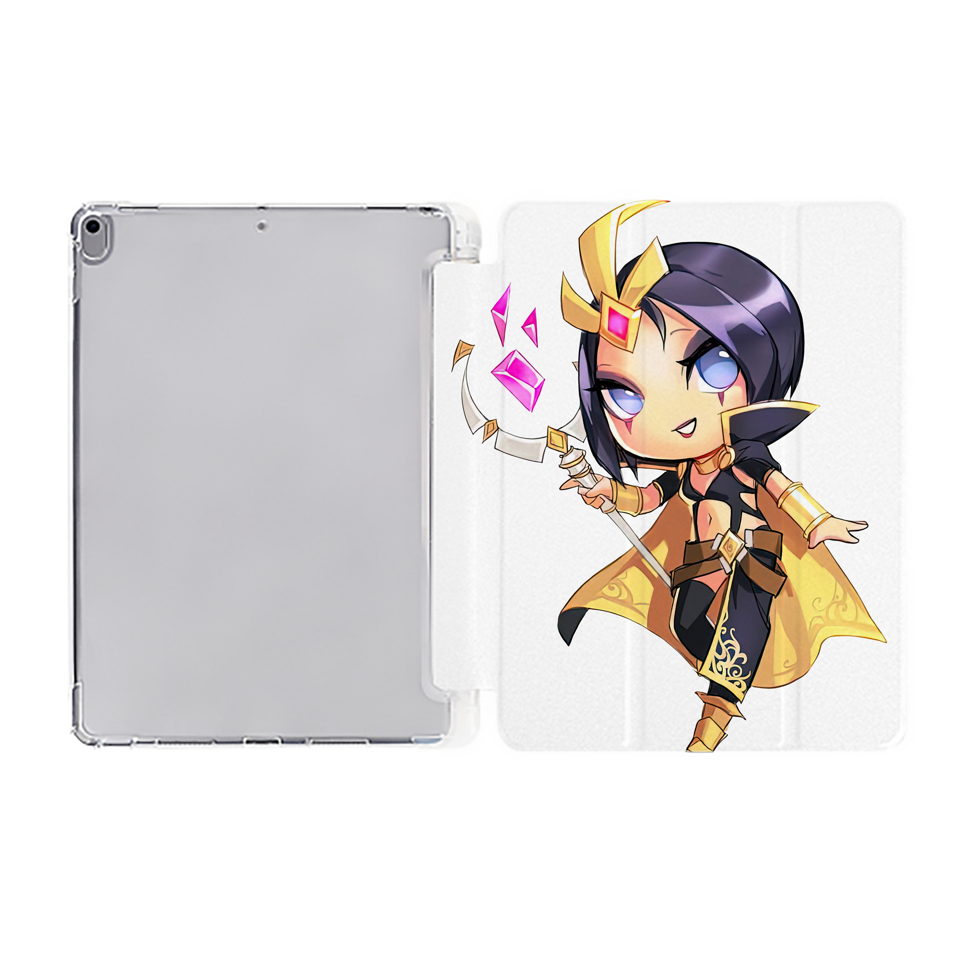 （画像用） リーグ・オブ・レジェンド League of Legends LOL IPad ケース ペン収納付き 三つ折りスタンド PUレザー×シリコン 対応機種9.5/10.5/10.9インチ